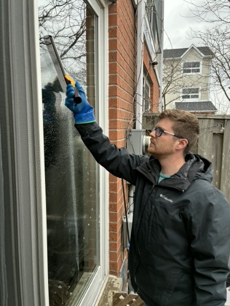 Window cleaning technician